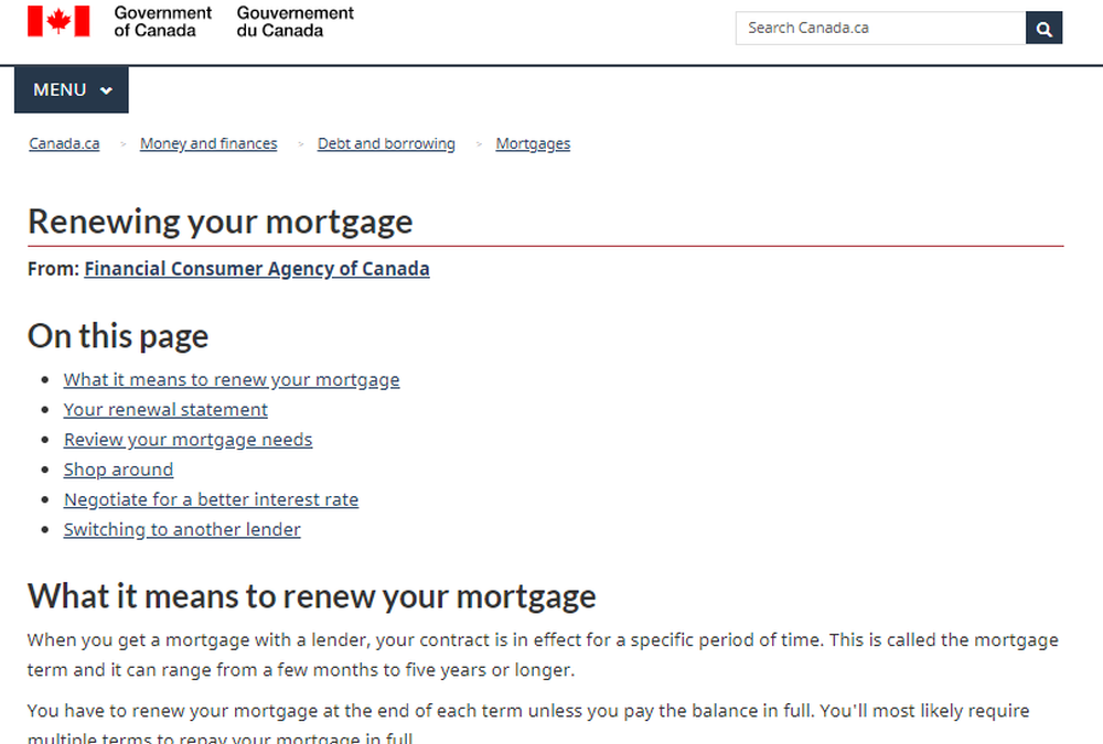 RENEWING YOUR MORTGAGE